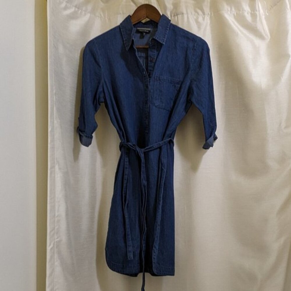 Chambray Denim Shirt Dress Tunic - Sz Small‎